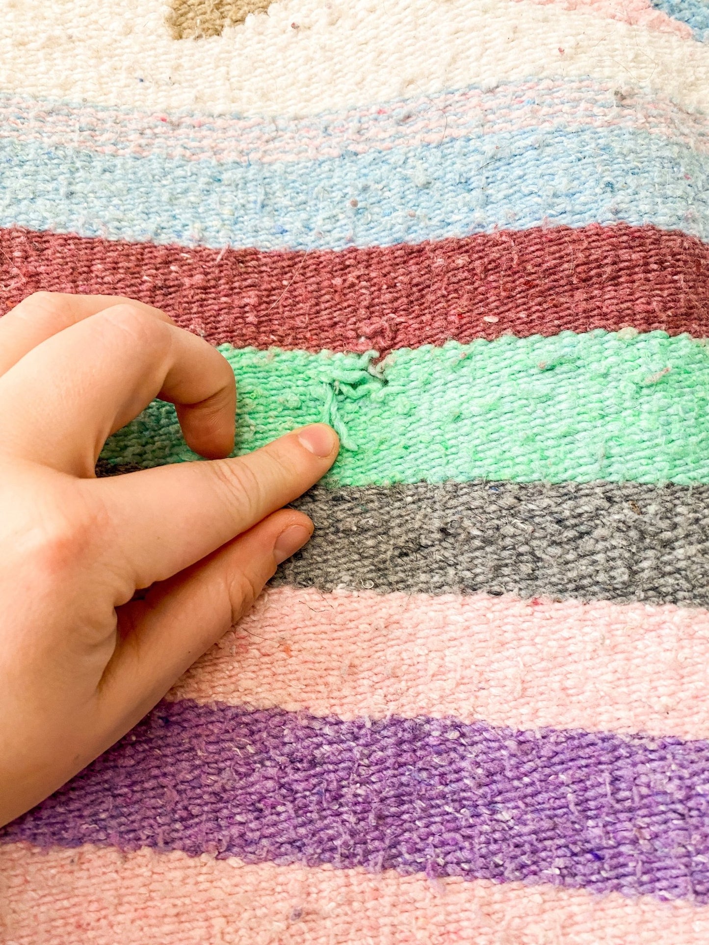 Bright coloured Cottage Fish Blanket - Mexican Tapestry / Heavy Duty Vintage Blanket - Perth Market