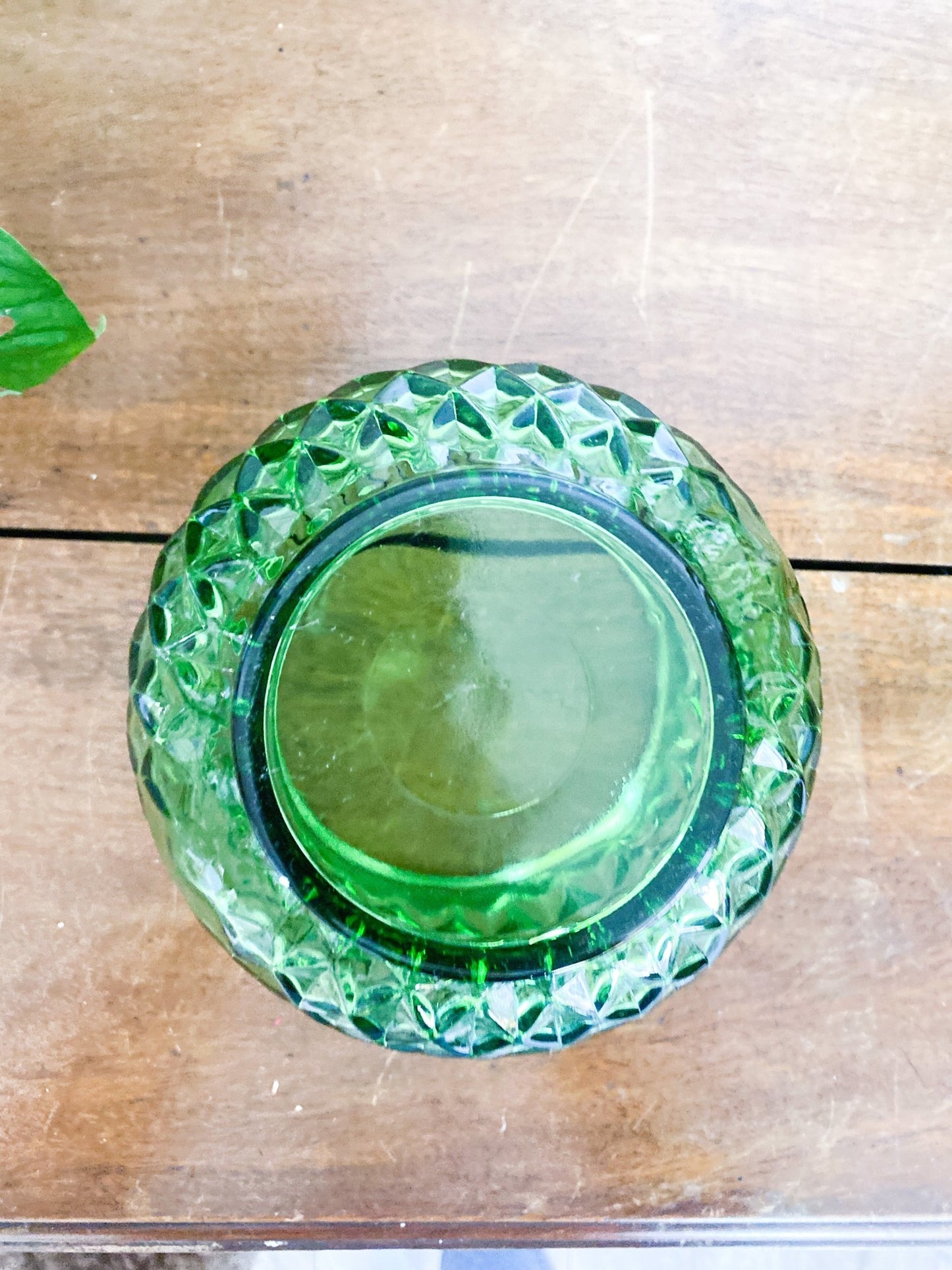 Green Glass Wide Rim Vase - Perth Market