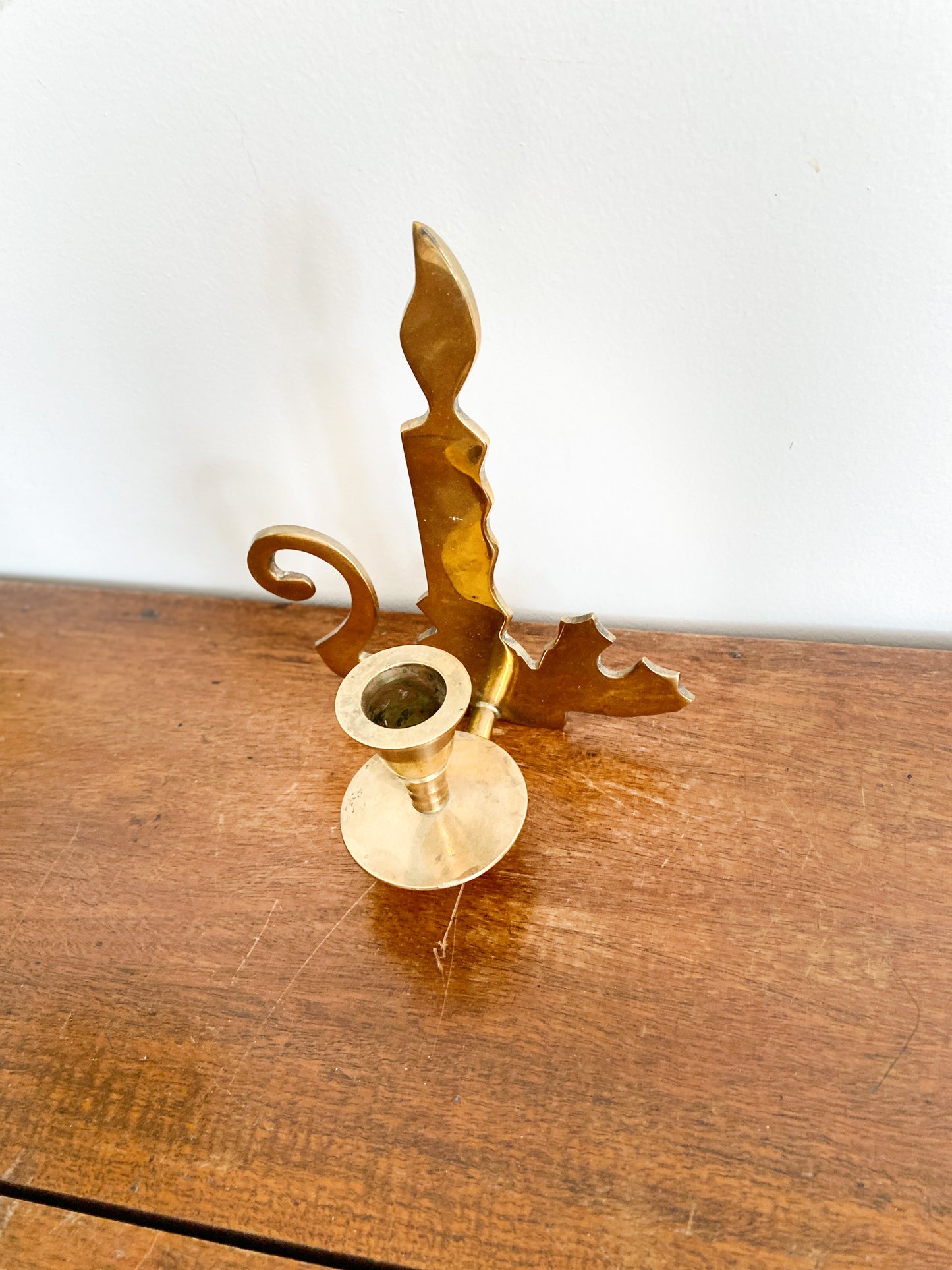 Lamp Shape Brass Candleholder