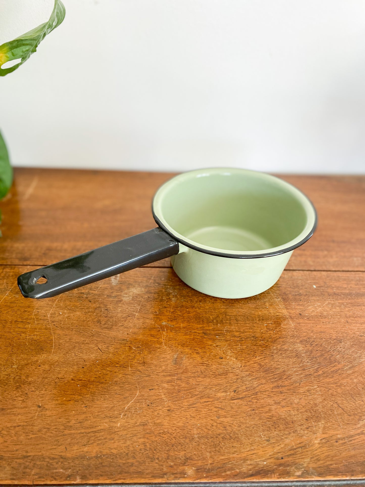 Teal Handled Enamel Cup