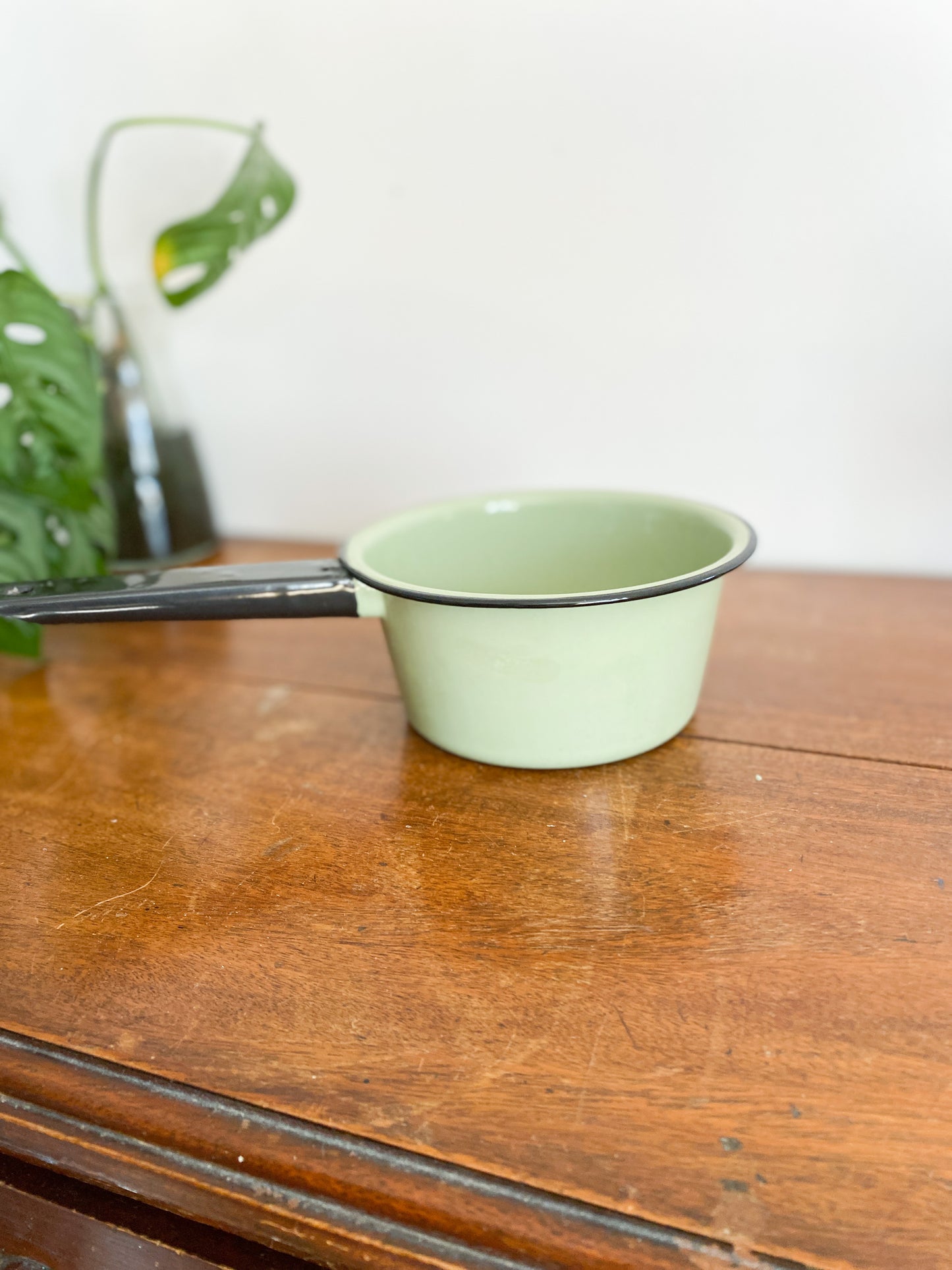 Teal Handled Enamel Cup