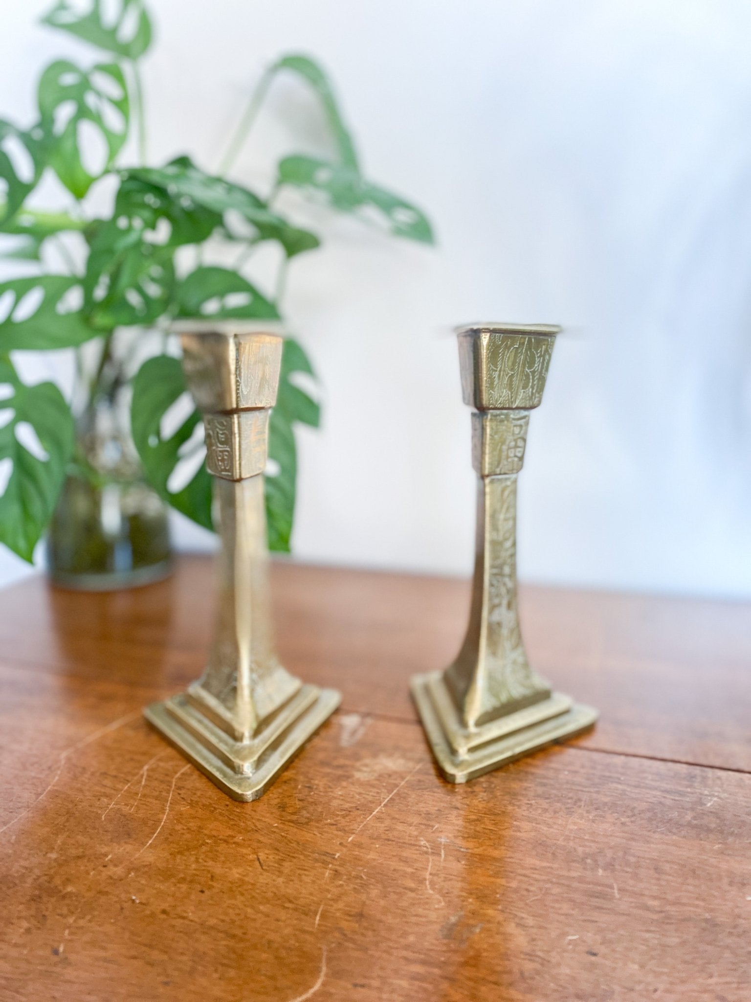 Asian Brass Candlestick Holders - Perth Market