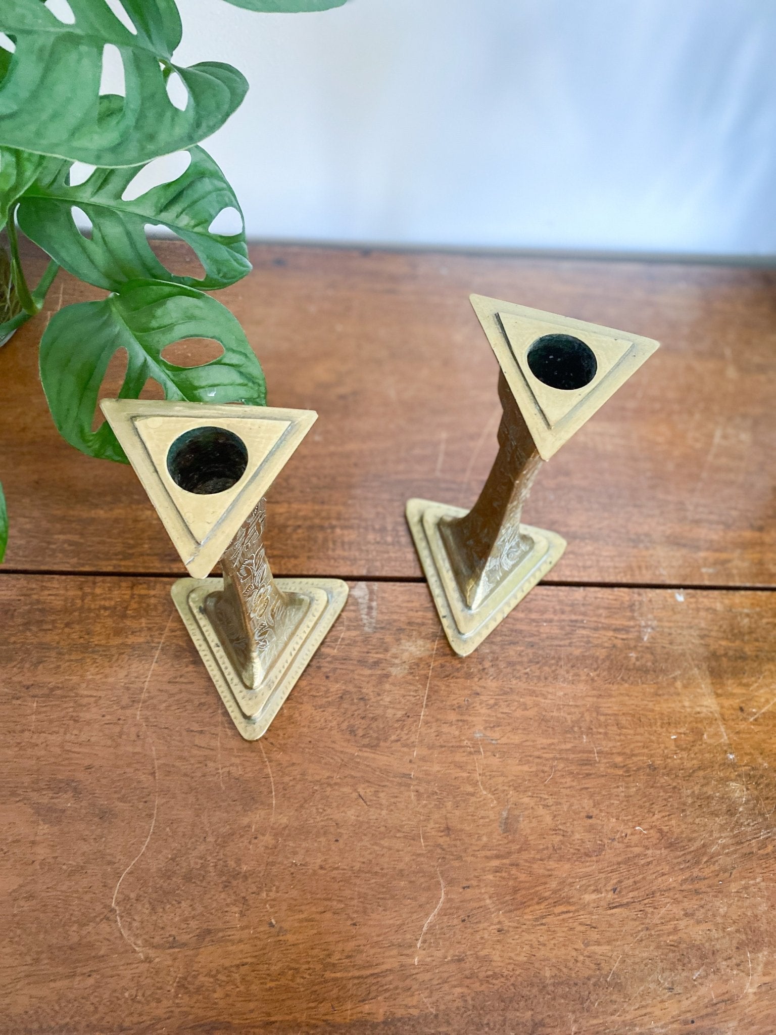 Asian Brass Candlestick Holders - Perth Market