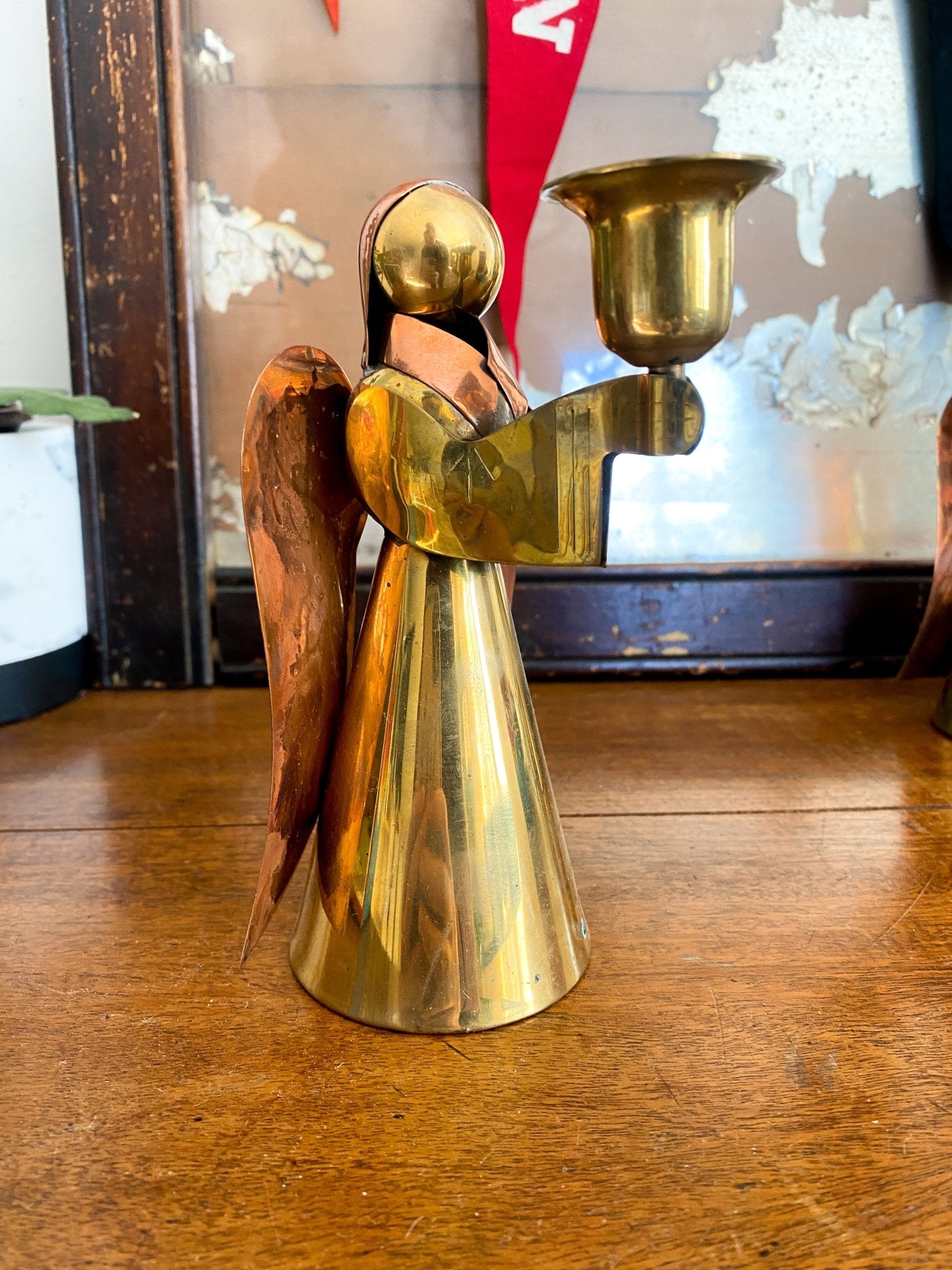 Eaton’s Brass and Copper Angel Candleholder - Perth Market