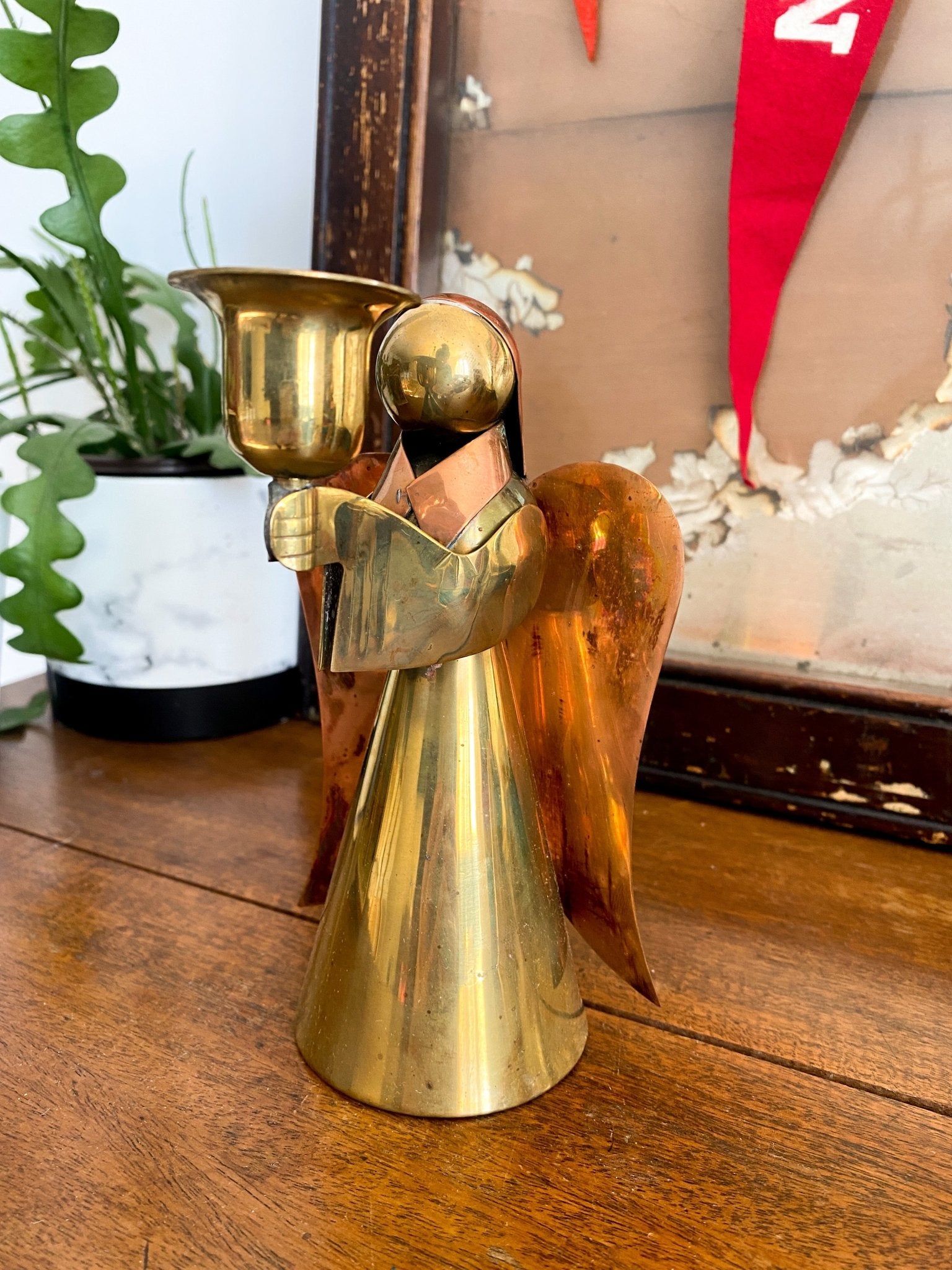 Eaton’s Brass and Copper Angel Candleholder - Perth Market