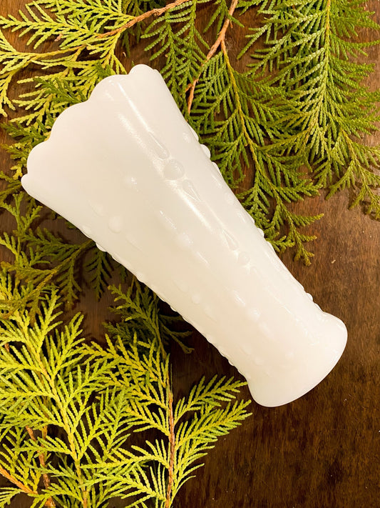 Milk Glass Vase with Pattern - Perth Market