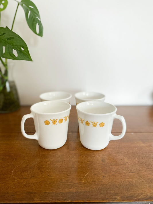 Set of 4 Corningware Mugs in "Butterfly Gold" - Perth Market