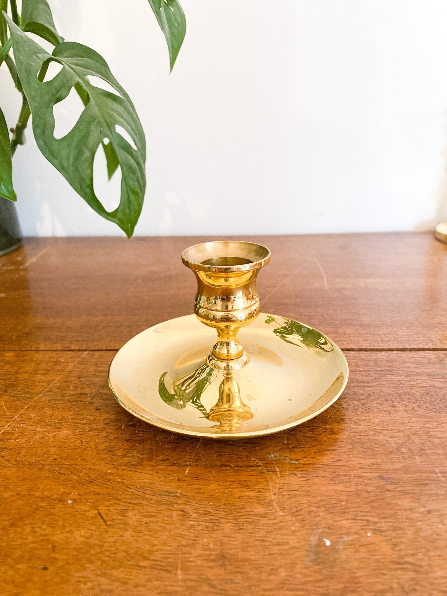 Short Stem Solid Brass Candlestick - Perth Market