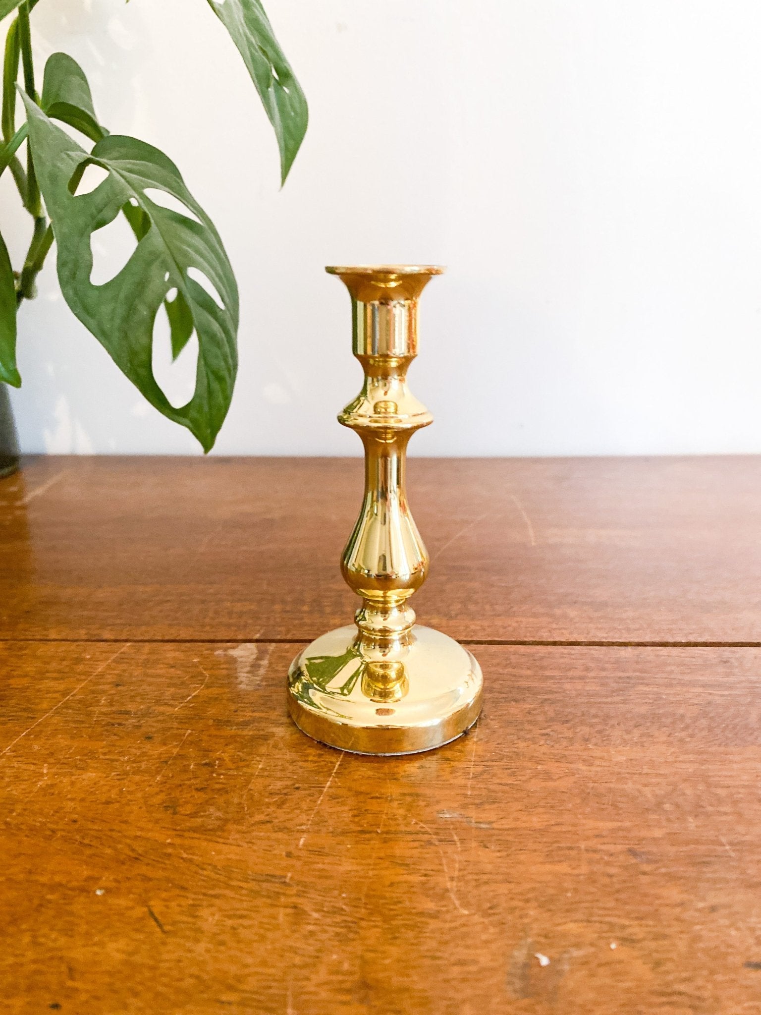 Short Stem Solid Brass Candlestick - Perth Market