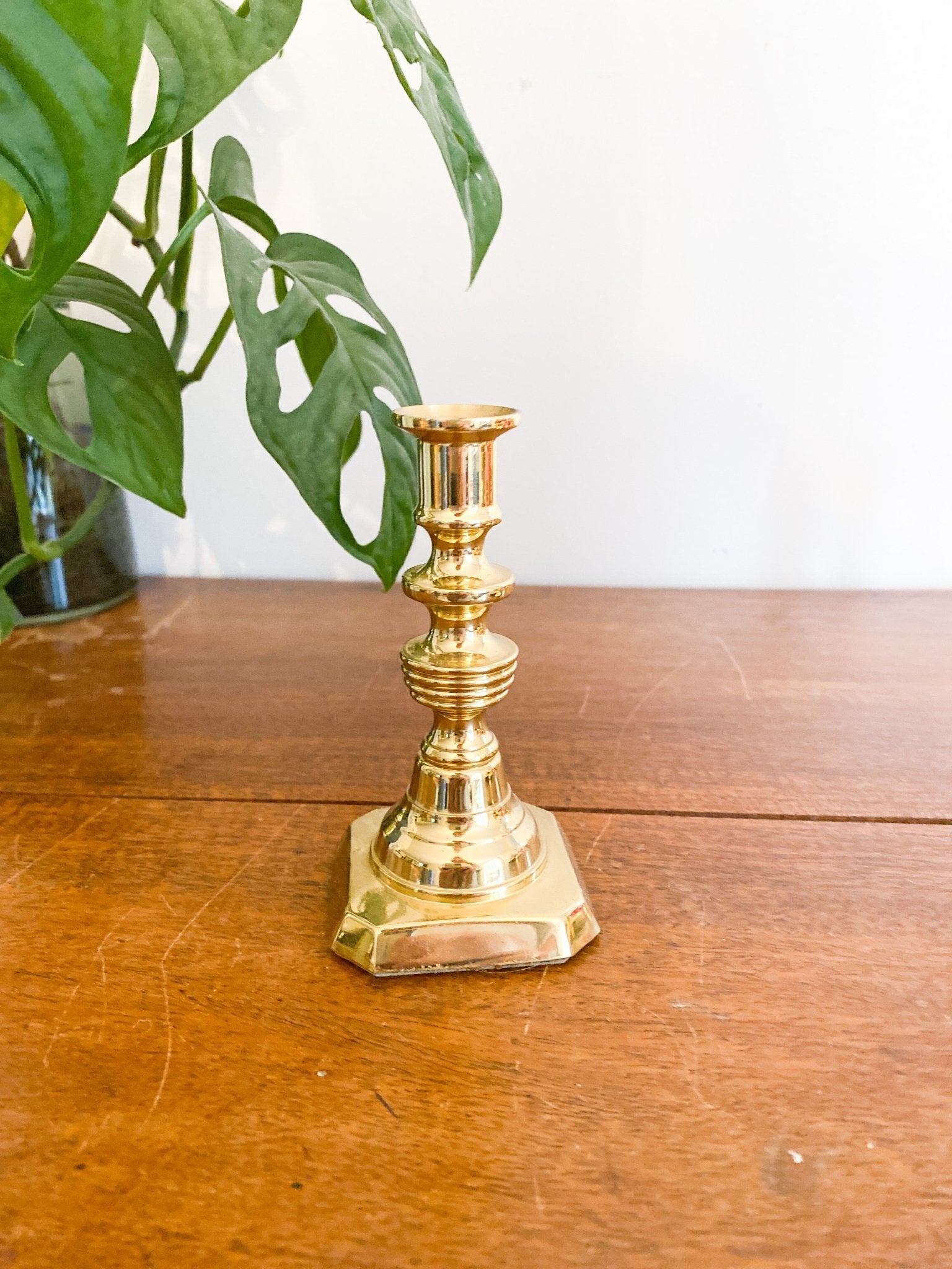 Short Stem Solid Brass Candlestick - Perth Market