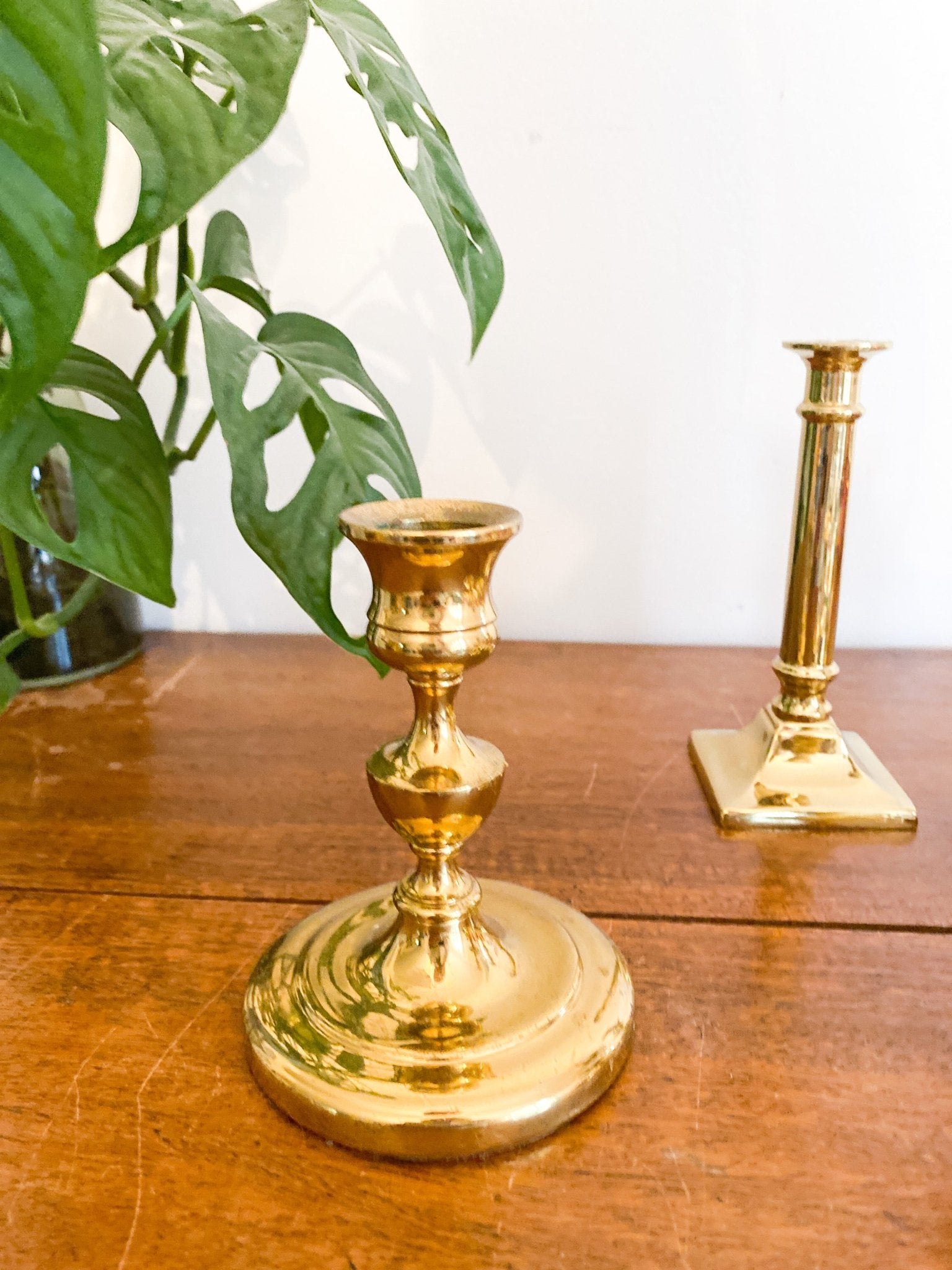 Short Stem Solid Brass Candlestick - Perth Market