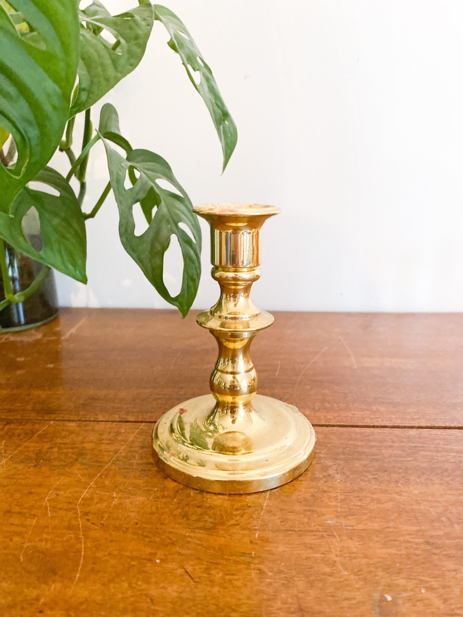Short Stem Solid Brass Candlestick - Perth Market