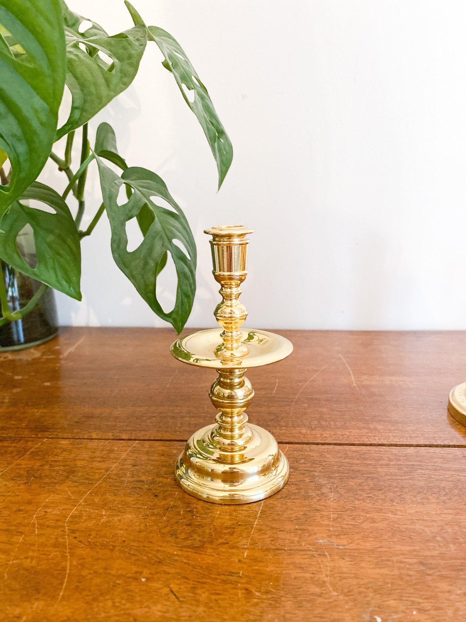 Short Stem Solid Brass Candlestick - Perth Market