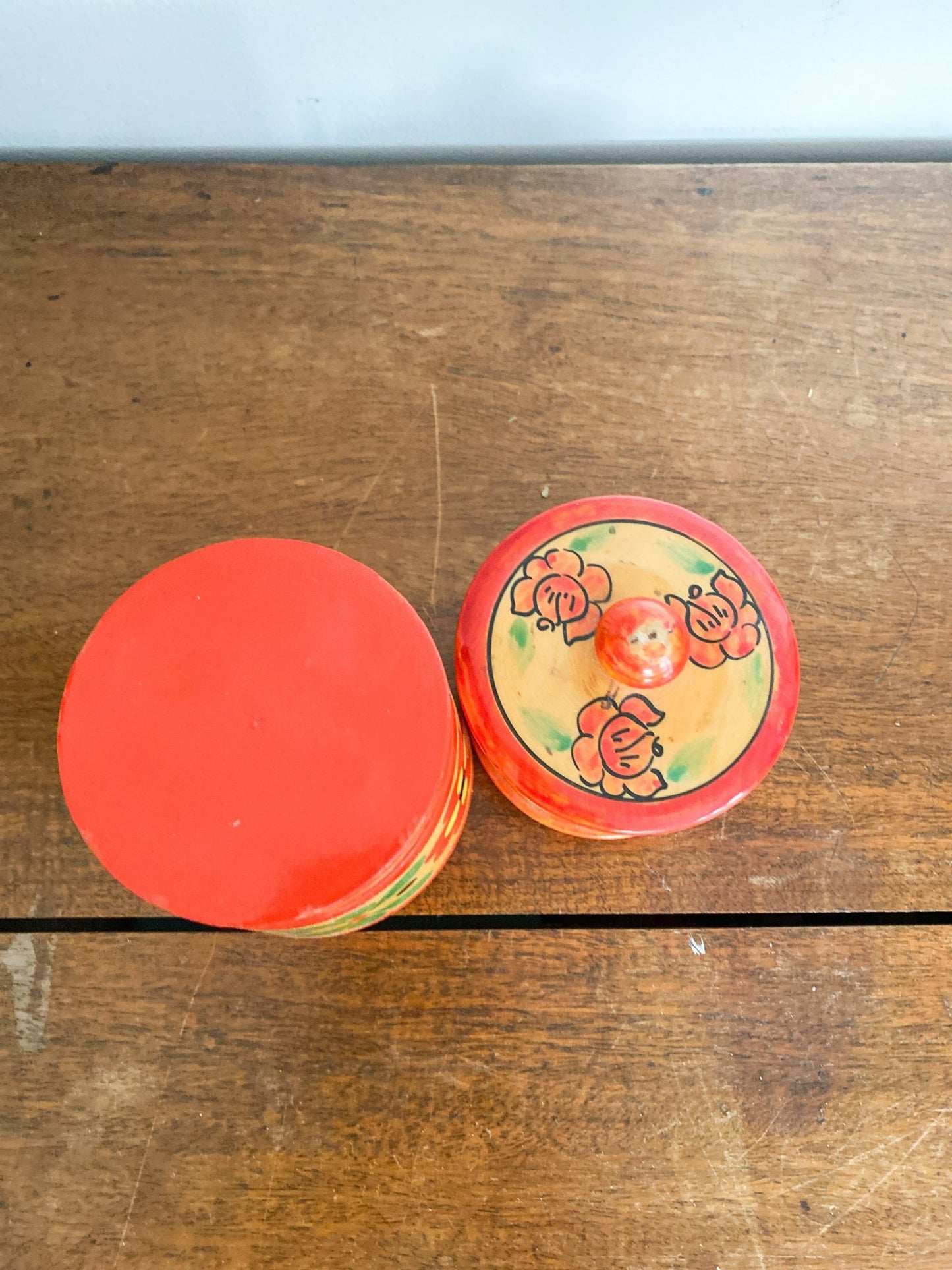 Vintage Folk Art Wooden Box - Perth Market