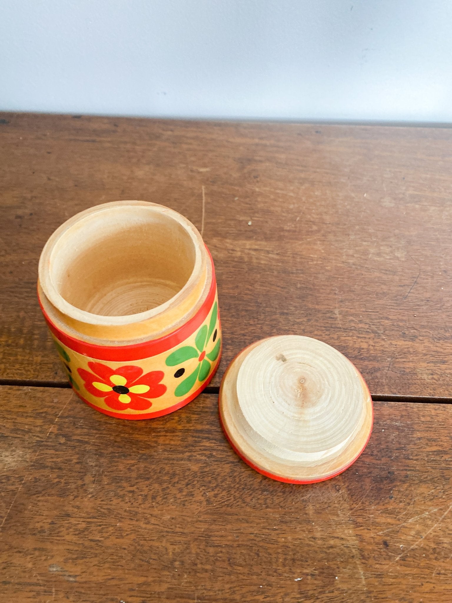 Vintage Folk Art Wooden Box - Perth Market