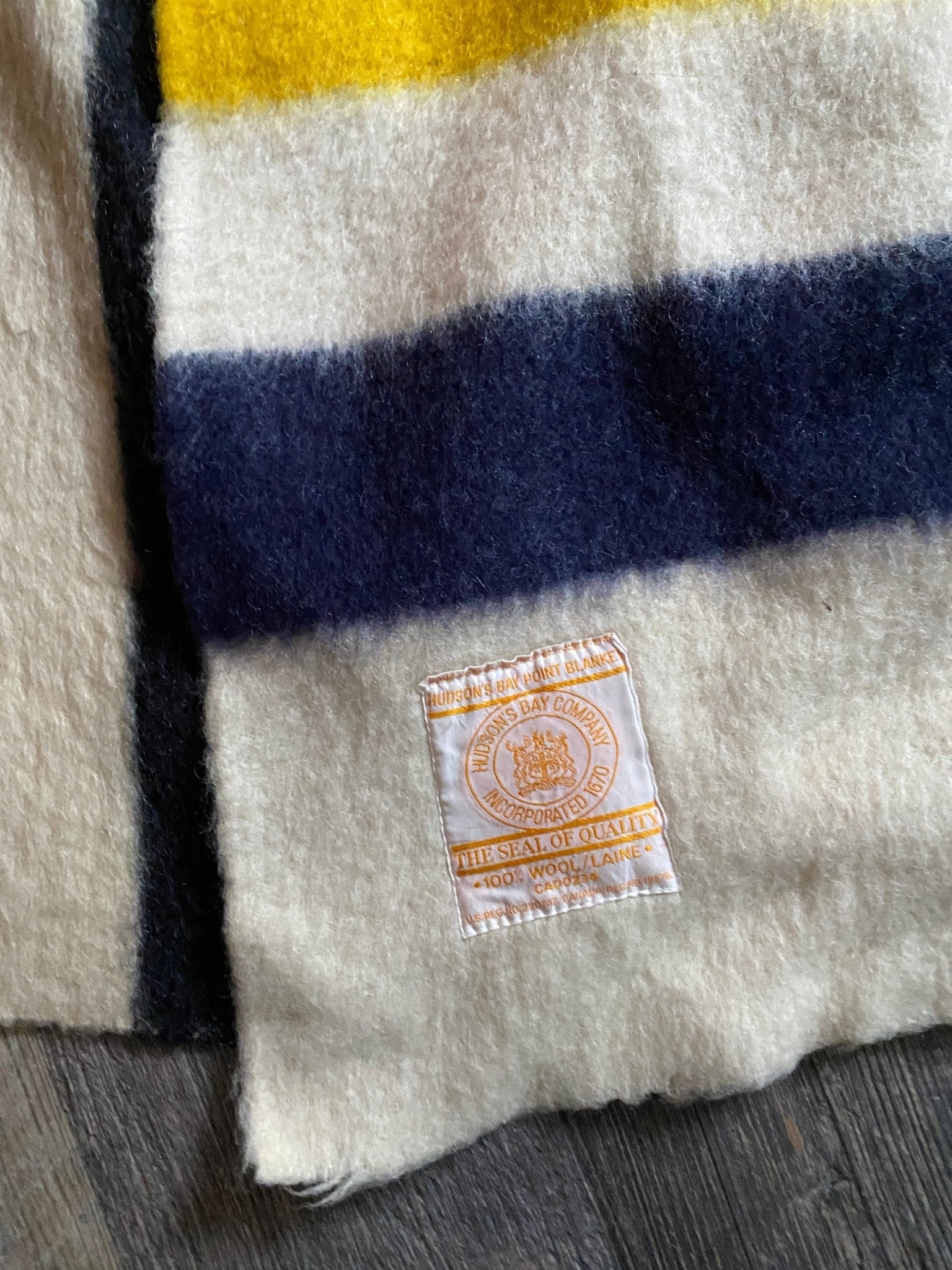 Vintage Hudson Bay Company Point Blanket - Made in England - Perth Market