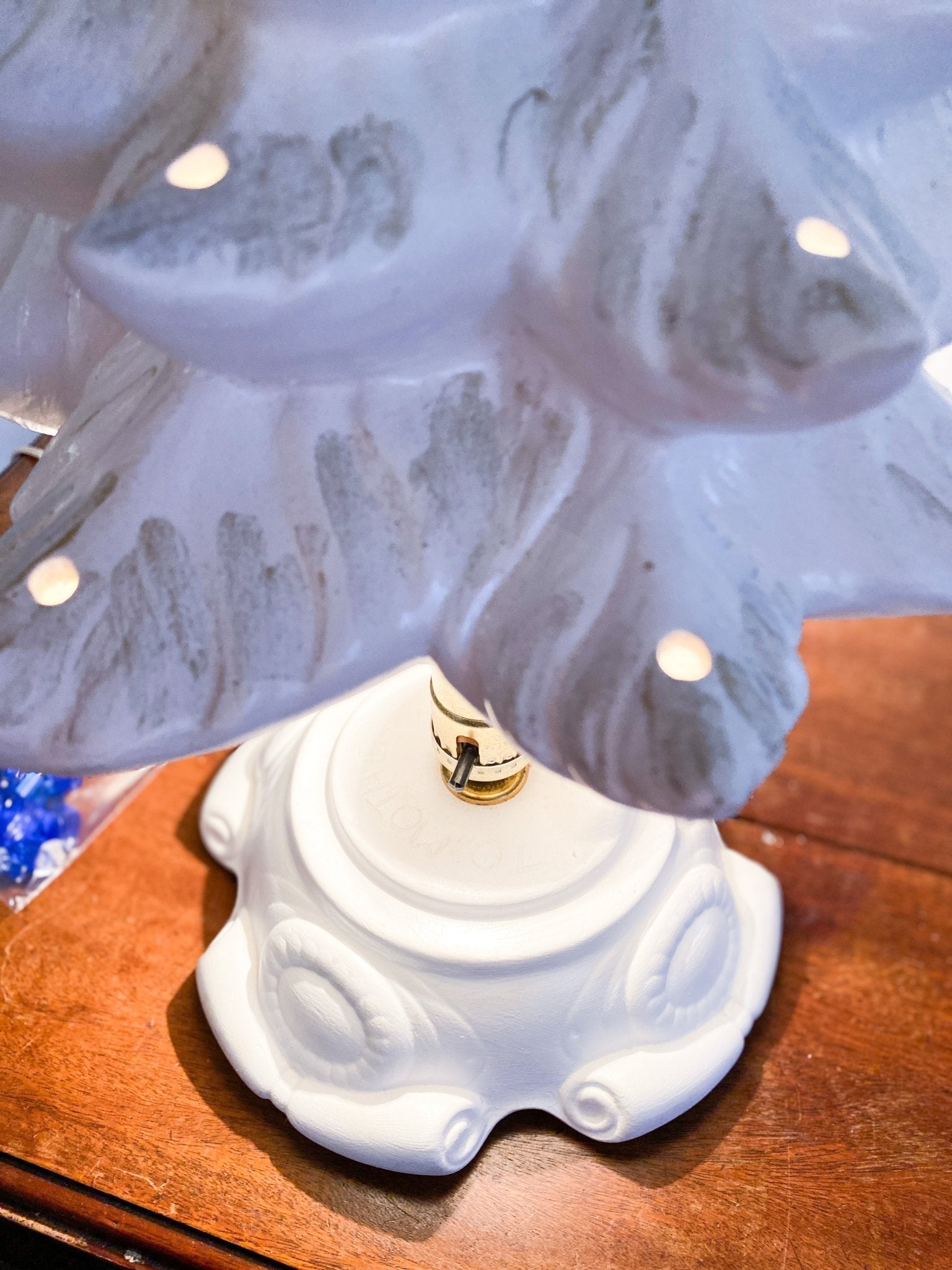 White Vintage Ceramic Christmas Tree with Light - Perth Market